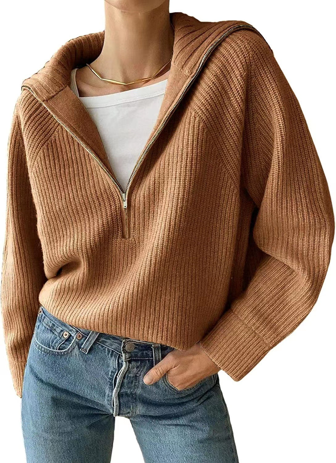 casual dinner outfit fall Style Knitted Top Short Coat Women's Personalized Fashion Trendy Sweater