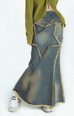 y2k New Arrival Vintage Washed Denim Skirt for Women