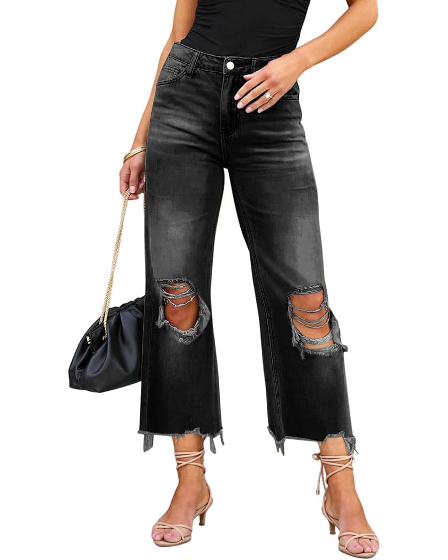 fall trends 2024 outfits High Quality Women's Ripped Jeans Women's Straight Loose Jeans