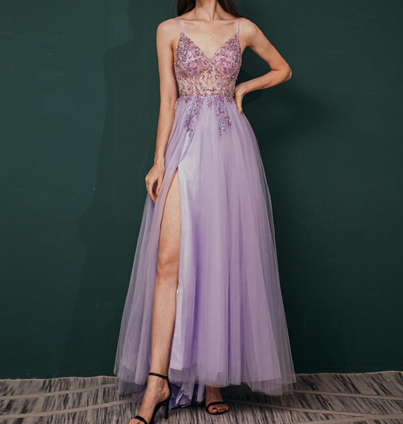 =pop culture dress to impress Heavy Industry Beaded Crystal Ball Gown 2024 New Autumn and Winter Strap Long Sexy Tulle V-neck Evening Gown