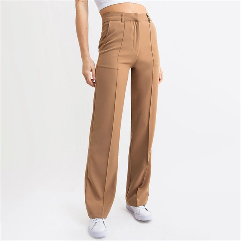 barn jacket outfits Spring 2024 New Pure Color Simple Fashion Straight Wide Leg Pants Slim Fit