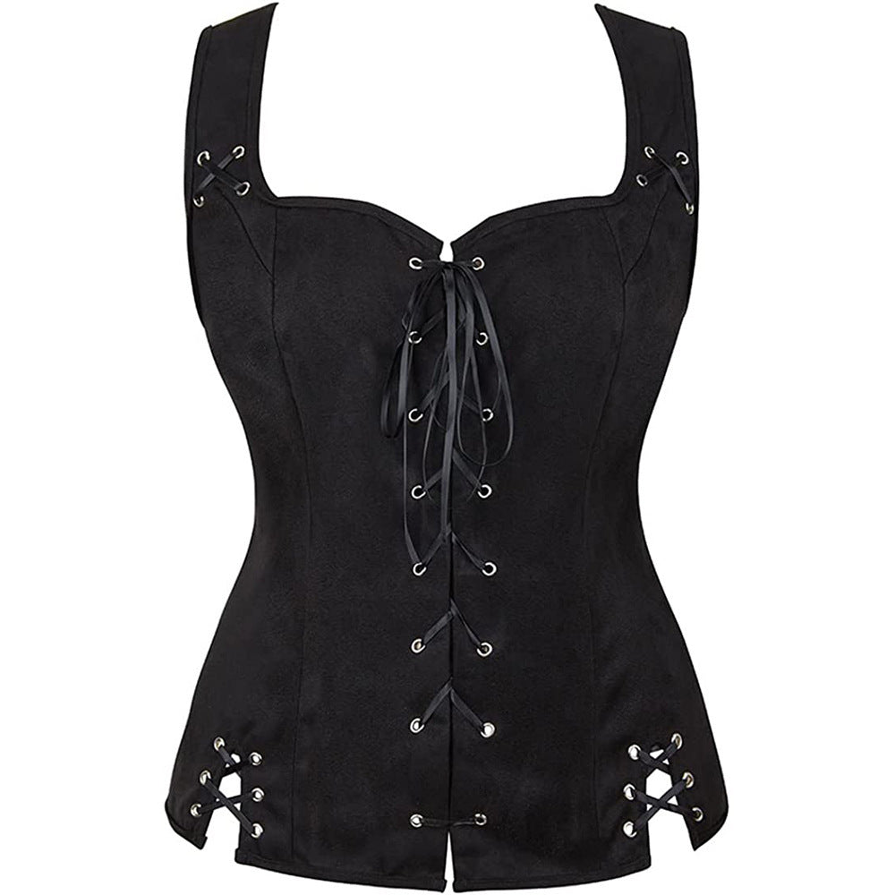 mcbling dress to impress Performance Clothing Renaissance Steampunk Pirate Vest Medieval Suede Lace-up Vest