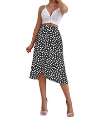 outfit Women's Ins Casual All-Match Elegant Polka Dot Printed Split Skirt Fashion