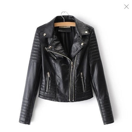 tailgate outfit black women European Size Spring and Autumn Women's Leather Jacket Women's Short Jacket Slim Thin Leather Jacket Women's Motorcycle Clothing