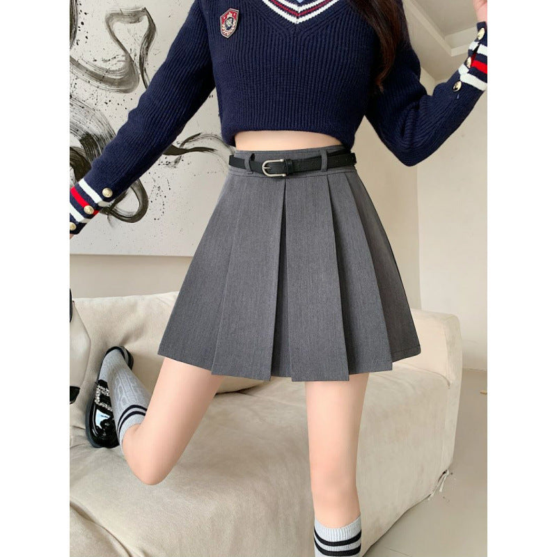 black skirt outfit fall 2024 Autumn and Winter plus Size Women's High Waist Pleated Skirt Short Skirt Temperament Meat Covering Skirt