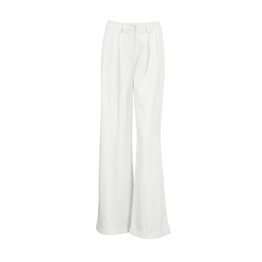 work outfits women Autumn and Winter New White High Waist Wide-Leg Pants Elegant Commuter Versatile Trousers Women's Fashion Casual