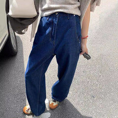 fashion inspo Retro Jeans for Women 2024 New Autumn High Waist Loose Casual Pants Blue Radish Pants Wide Leg Pants