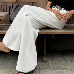 work outfits women Autumn and Winter New White High Waist Wide-Leg Pants Elegant Commuter Versatile Trousers Women's Fashion Casual