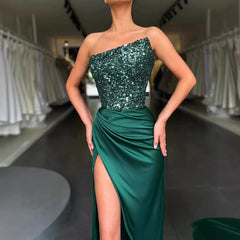 prom dresses 2024 New Green Sequined Fairy Wedding Long Sleeve One-Piece Temperament Dress Evening Dress