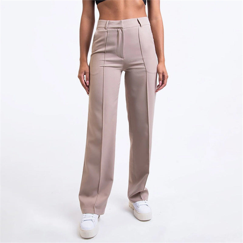 barn jacket outfits Spring 2024 New Pure Color Simple Fashion Straight Wide Leg Pants Slim Fit