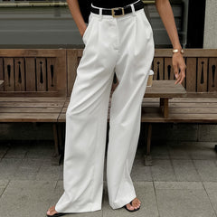 work outfits women Autumn and Winter New White High Waist Wide-Leg Pants Elegant Commuter Versatile Trousers Women's Fashion Casual