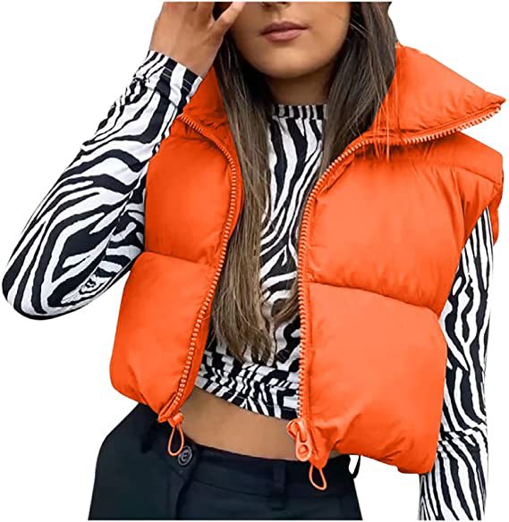 datenight fall outfits Women's Spring Cotton-Padded Vest Zipper Stand Collar Vest 11 Colors