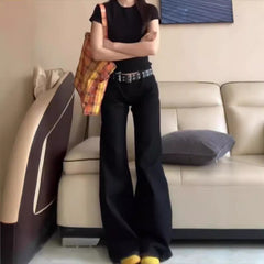 =joker costume female outfit Black High Waist Straight Jeans Women's Spring and Autumn 2024 Slim Fit Slimming Small Smoke Tube Pile Narrow Pants