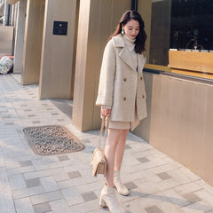 classy winter outfits Cotton Two Pieces/Chanel Style Woolen Suit 2024 New Small Autumn and Winter Elegant Woolen Coat Skirt