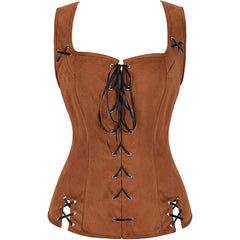 mcbling dress to impress Performance Clothing Renaissance Steampunk Pirate Vest Medieval Suede Lace-up Vest