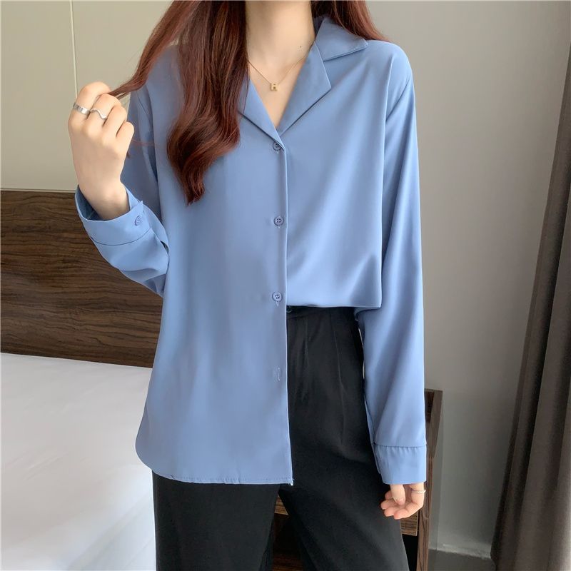 trending fall outfits 2024 White Shirt Women's Chiffon V-neck Small Niche Spring Design Suit Bottoming Inner Top