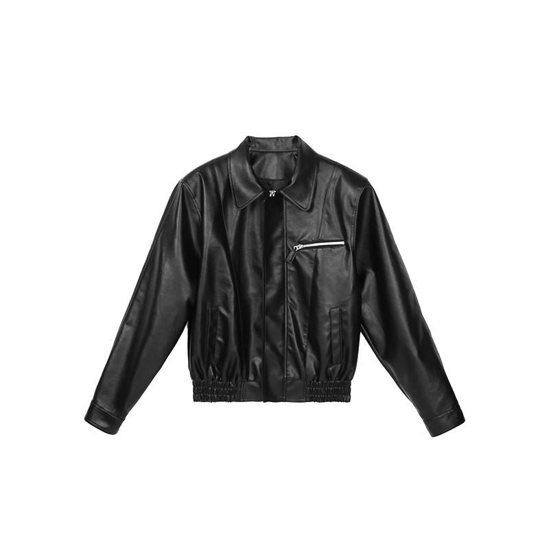 dress to impress outfits Ins American Retro Motorcycle Leather Coat Women's Early Autumn Profile Simple High-Grade Jacket