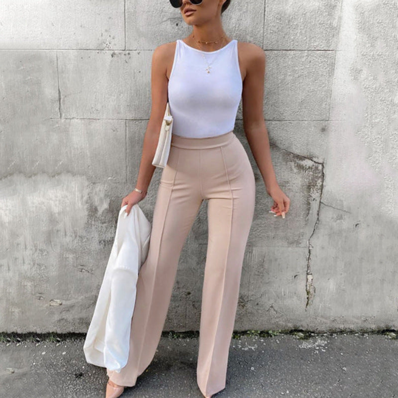 business casual outfits New Casual Pants Spring and Autumn New Elegant Commuter Skinny Pants Versatile Fashionable Wide-Leg Pants for Women