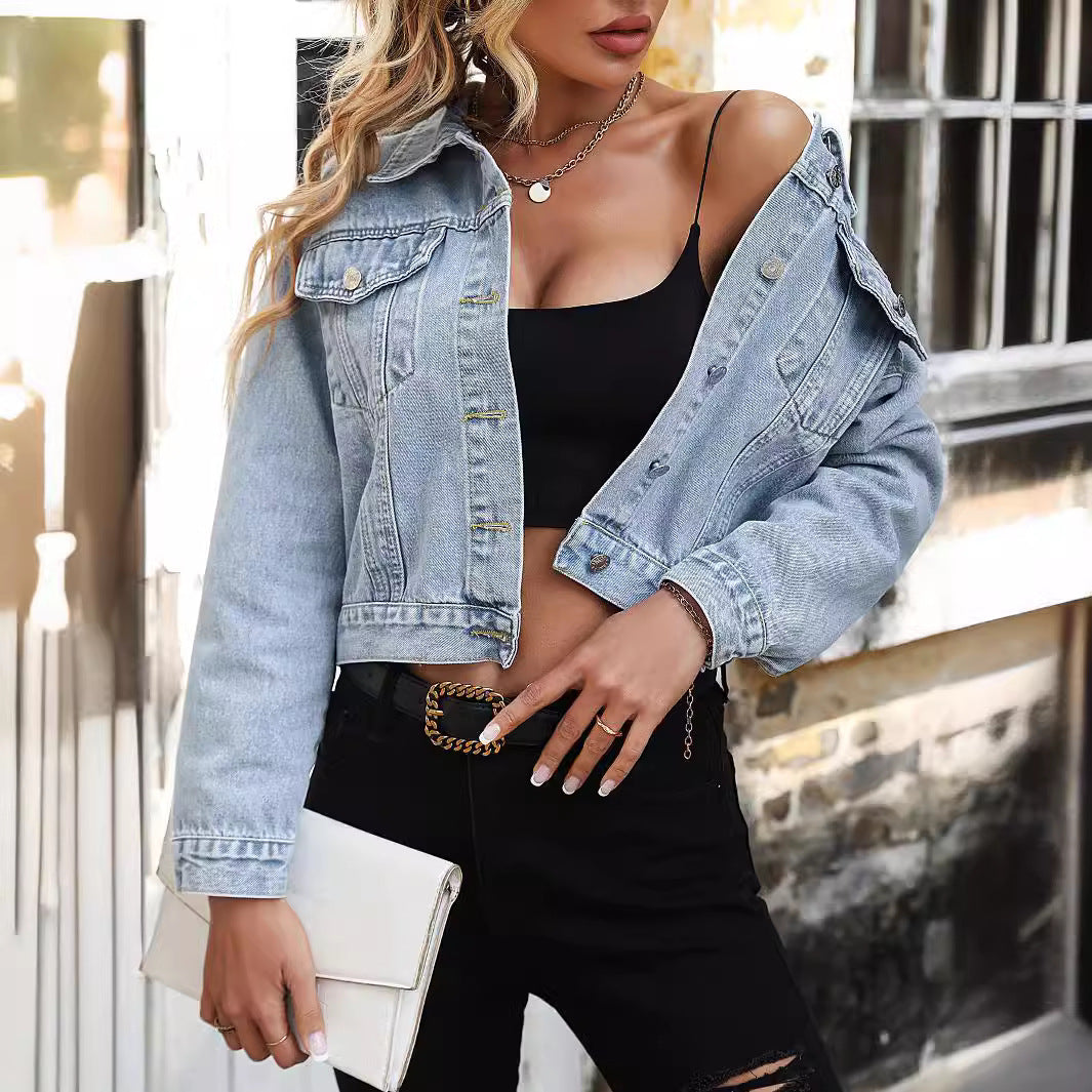 date night outfit Women's Ins Fashion Casual Loose Denim Coat