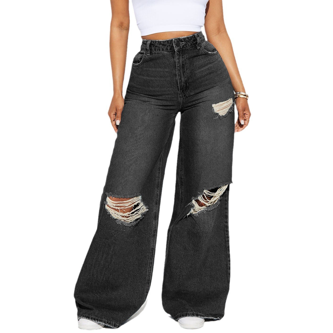 outfit ideas Women's Wide-Leg Jeans Fall/Winter Regular 2024 New Baggy Jeans Baggy Jeans