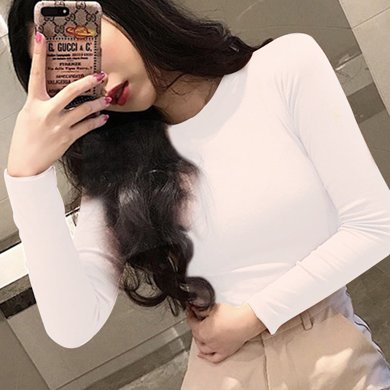 fbi agent costume 2024 Early Spring Women's Fashion Long-Sleeved T-shirt Female Korean Style Student Top Bottoming Female Shop