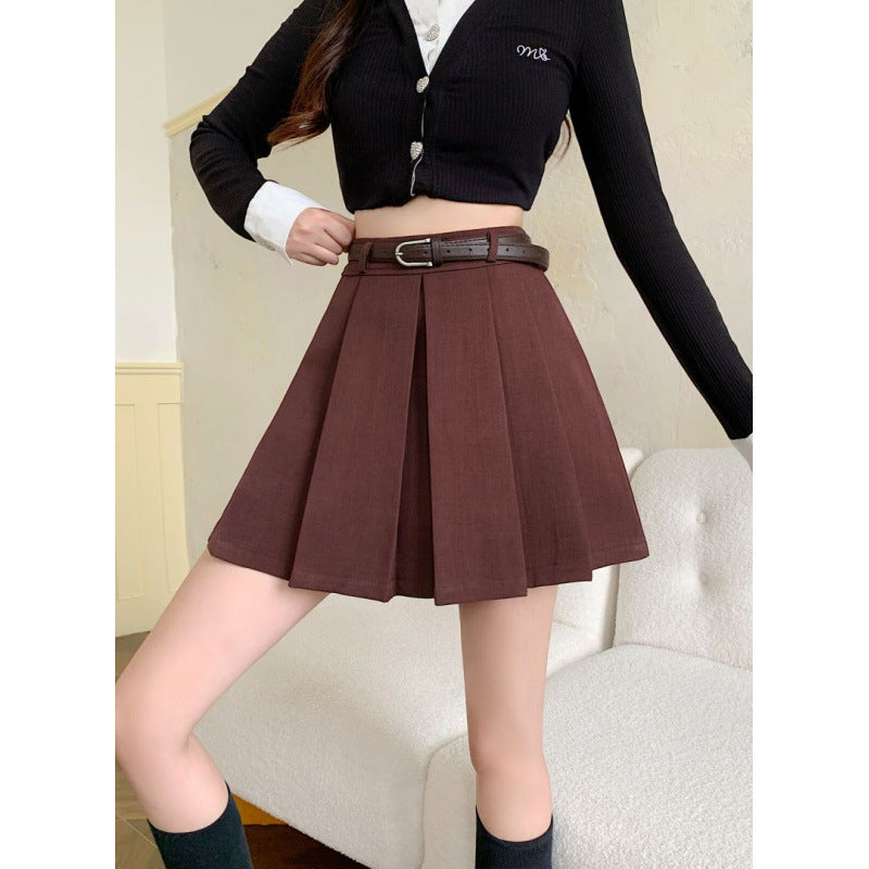 black skirt outfit fall 2024 Autumn and Winter plus Size Women's High Waist Pleated Skirt Short Skirt Temperament Meat Covering Skirt