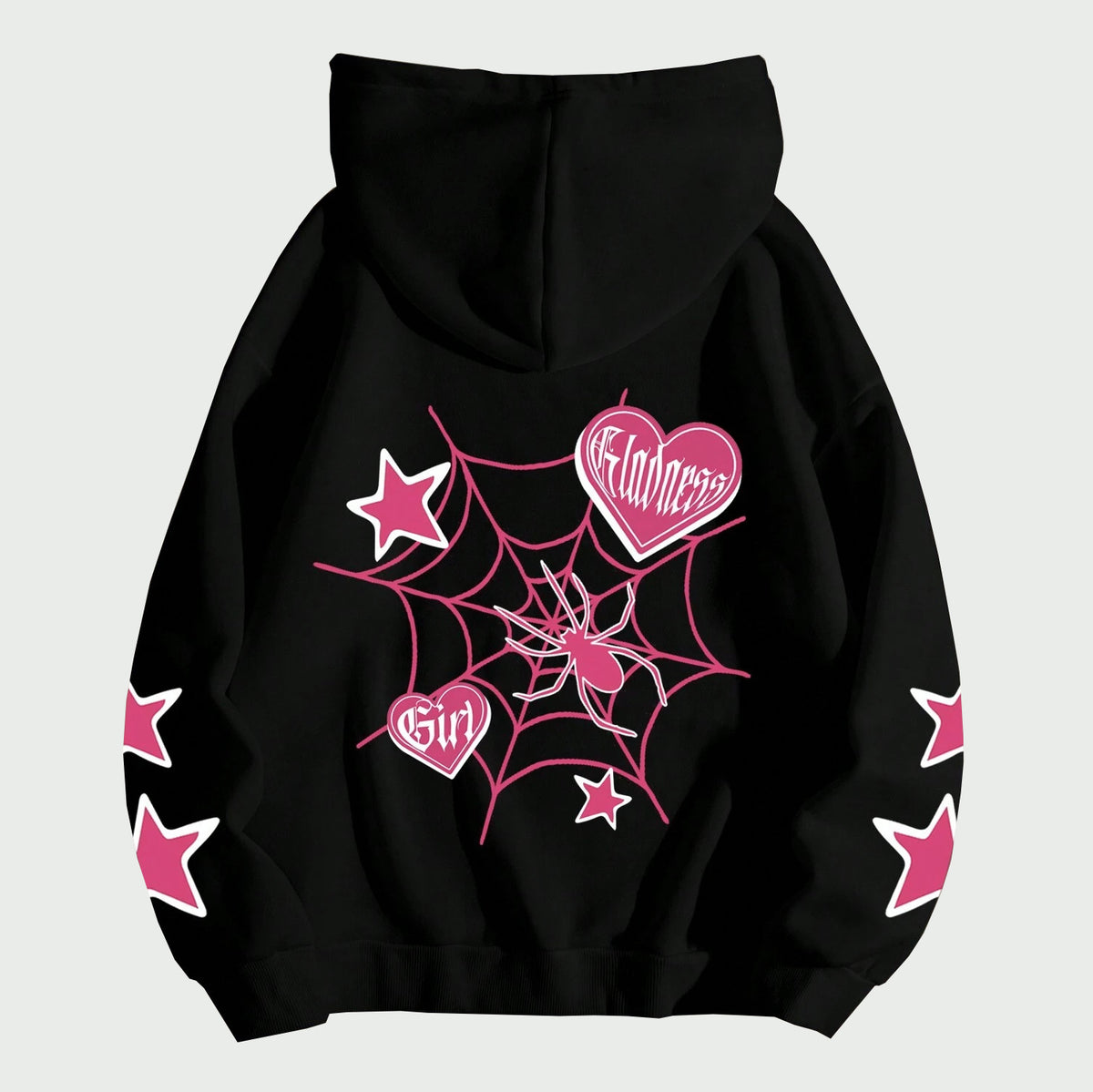 aelfric eden hoodie American Retro Love Spider Web Printed Hoodie Sweater Couple Casual Loose Autumn and Winter Coat