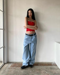 date night outfit American Street Retro Pocket Embroidered Hot Girl All-Match Loose Slimming Wide Leg High Street Casual Denim Long Pants Fashion