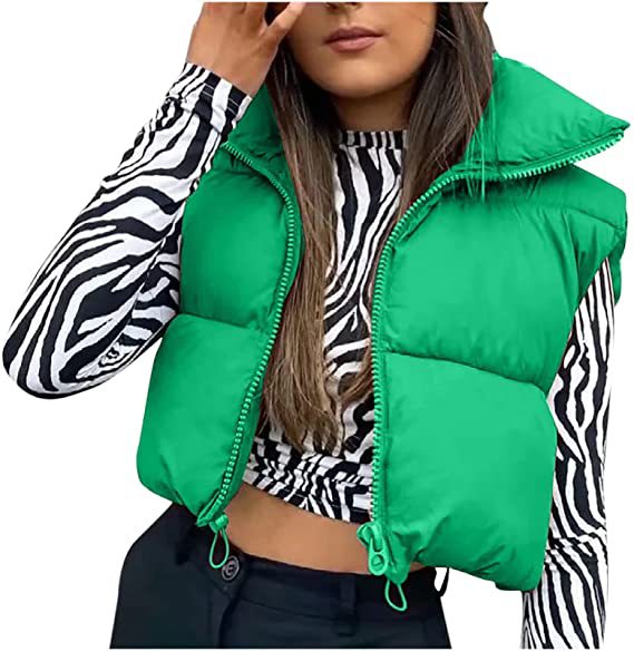 datenight fall outfits Women's Spring Cotton-Padded Vest Zipper Stand Collar Vest 11 Colors