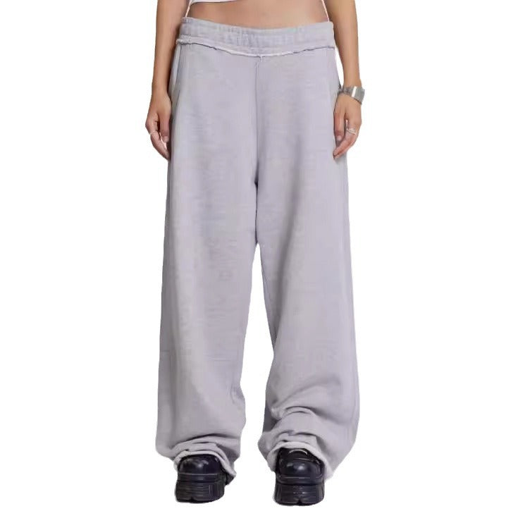 outfit inspo Gray Casual Pants Sweatpants Street Style Baggy Sweatpants Trousers Autumn and Winter New