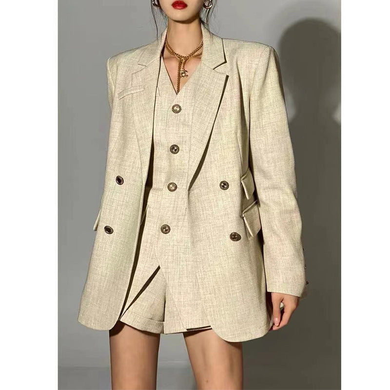 picture day outfit Chanel Style Suit Suit Pants Autumn New Style High Sense Royal Sister Style Elegant Socialite Vest Three-Piece Suit for Women