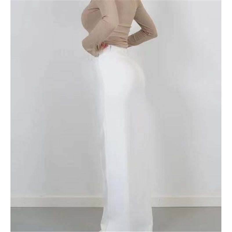 barn jacket outfits Spring 2024 New Pure Color Simple Fashion Straight Wide Leg Pants Slim Fit