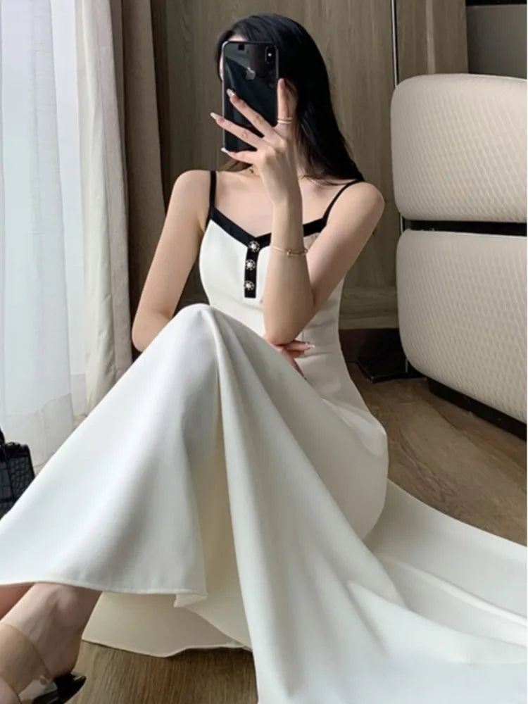 Koisoon Elegant 2-Piece Dress Set for Lady Cropped Coat A-Line Midi Camisole Dresses Slim Korean Fashion Female Suit Spring Autumn New