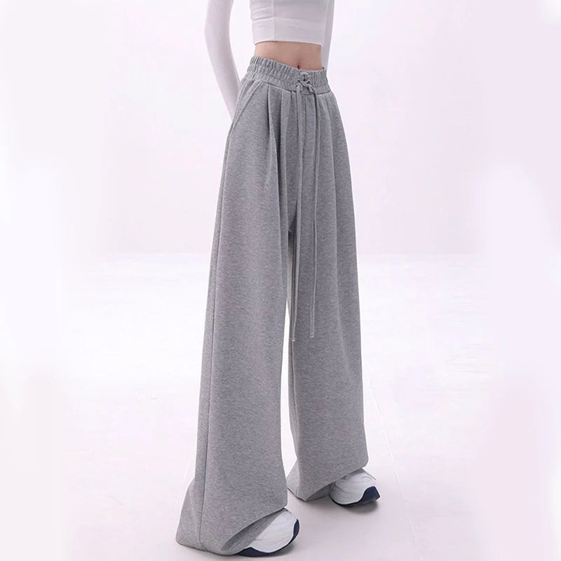 Koisoon Harajuku Women Drawstring Sweatpants American Style Fashion Streetwear Loose Strousers High Waist Female Wide Leg Pants