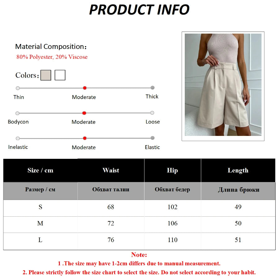 Koisoon Summer New High Waist Shorts for Women Casual Loose Wide Leg Solid Shorts Female Short Pants Y2k Booty Shorts