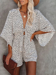 Koisoon 2024 Sexy Leopard Print Bowknot Wide Leg Romper Overalls Women Casual Loose Oversized Summer Female Playsuits Short Jumpsuits