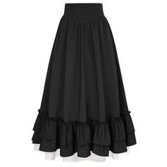 Koisoon Women Renaissance Skirt Vintage Medieval Ruffles Costume