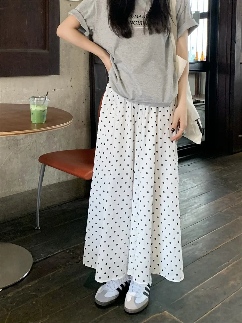 Koisoon A-Line Women Skirts Polka Dots Summer High Waist Loose 2024 Elegant Vintage Casual Vacation All Match Fashion New