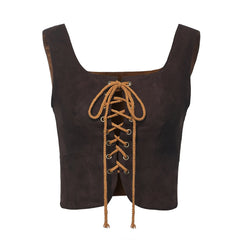 Koisoon Pirate Corset Vest Steampunk Waistcoat for Women Halloween Medieval Cosplay Tops