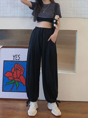 Koisoon Oversize Loose Casual Black Sweatpants Women Summer Harajuku High Waist Bloomers Fashion Korean Student Joggers Trousers