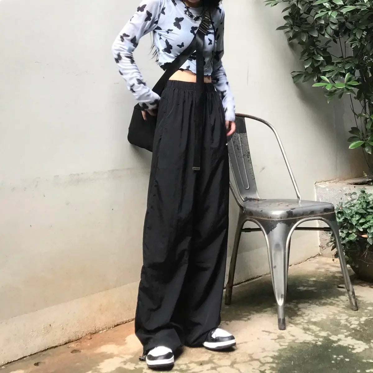 Koisoon Harajuku Fashion Women Cargo Sweatpants Spring Autumn New Solid Pocket High Waist Thin Casual Straight Loose Sport Trousers