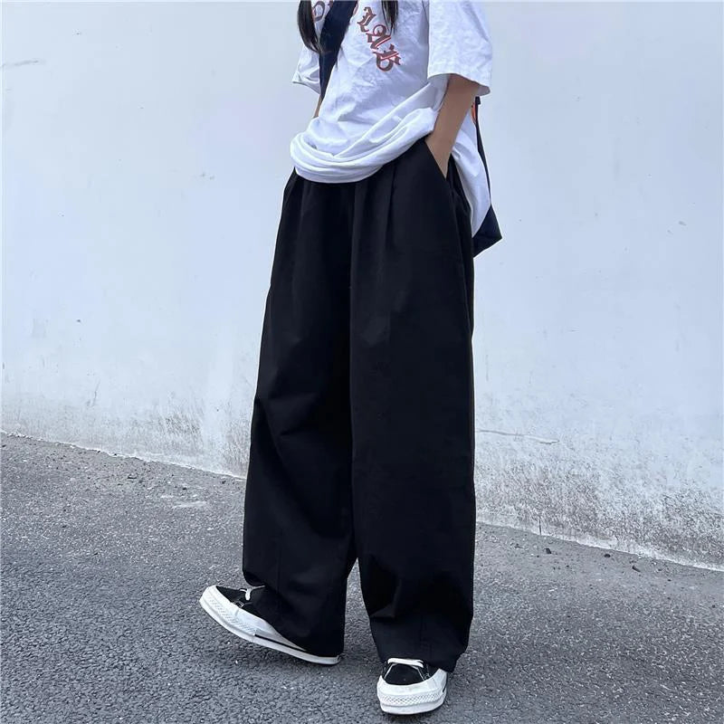 Koisoon Japan Style Casual Cargo Pants Women Oversize 4Xl White Loose Wide Leg Pants Harajuku All Match Female Straight Trousers