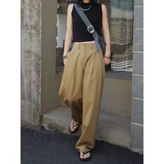 Koisoon Elegant Oversized Suit Pants Women Baggy Office Wide Leg Classical High Waist Trousers Harajuku Casual Basic Pantalones