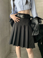 Koisoon Preppy Style Women A-Line Skirts Slim High Waist Streetwear Autumn Loose Office Lady Daily Mujer All Match