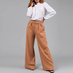 Koisoon 2024 Spring Fashion Cross Buttoned Pants Women Elegant High Waist Solid Office Trousers Autumn Pocket Straight Sweatpants Mujer