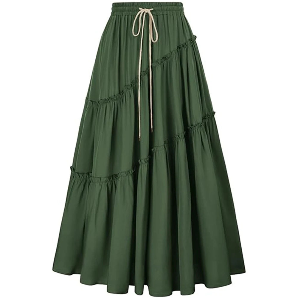 Koisoon Medieval Skirt for Women Vintage Renaissance Pirate Skirt Costume