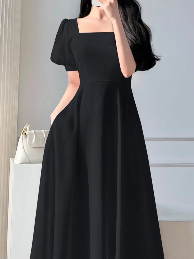 Koisoon New Elegant and Chic Women Summer Dresses Korean Fashion Vintage Casual A-Line Party Birthday Robe Female Clothings Vestidos