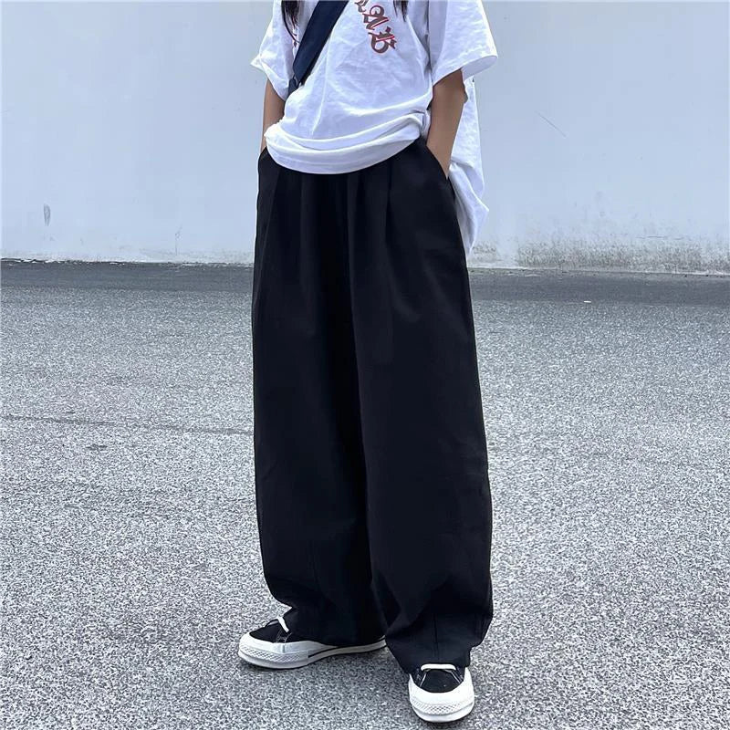 Koisoon Japan Style Casual Cargo Pants Women Oversize 4Xl White Loose Wide Leg Pants Harajuku All Match Female Straight Trousers