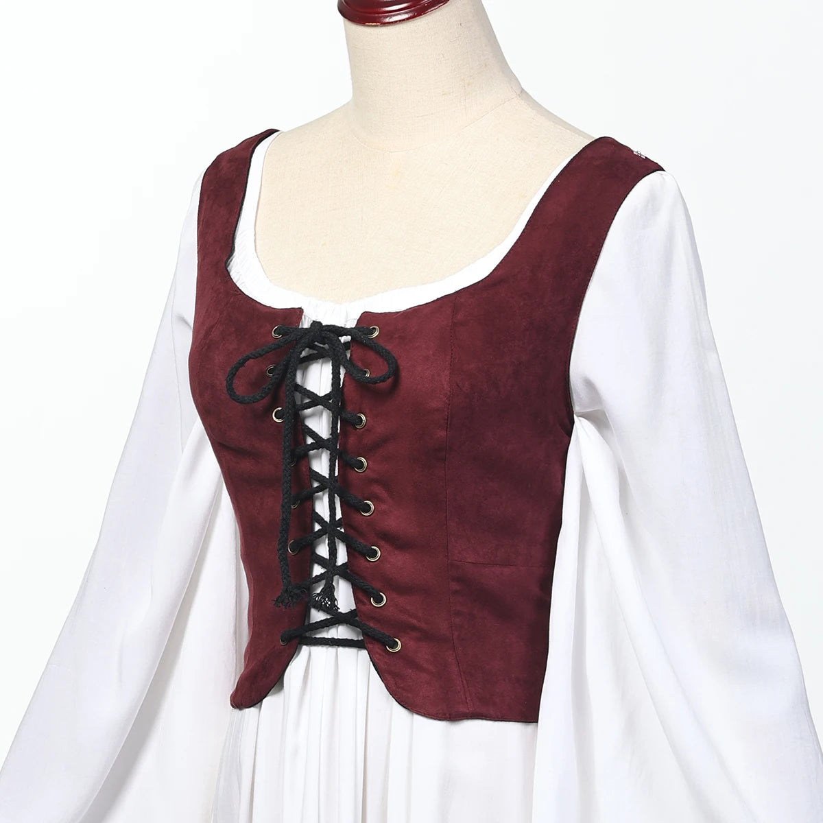 Koisoon Pirate Corset Vest Steampunk Waistcoat for Women Halloween Medieval Cosplay Tops