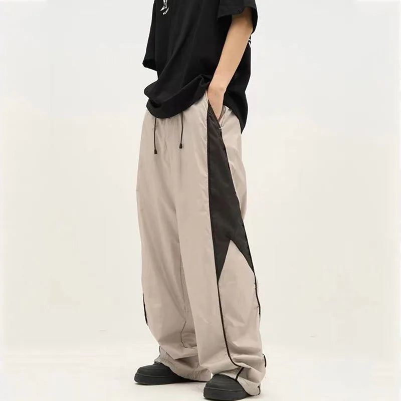 Koisoon Harajuku Oversize Jogging Sweatpants Women Streetwear Hip Hop Wide Leg Drawstring Contrast Color Baggy Casual Sports Trousers